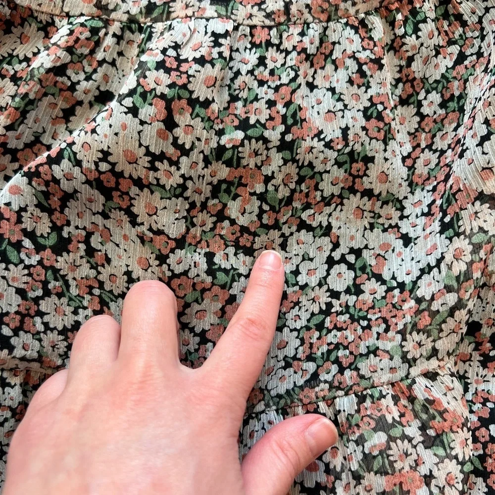 Lauren Ralph Lauren Floral Crinkle Georgette Tiered Skirt - Picture 10 of 10